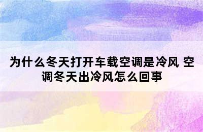 为什么冬天打开车载空调是冷风 空调冬天出冷风怎么回事